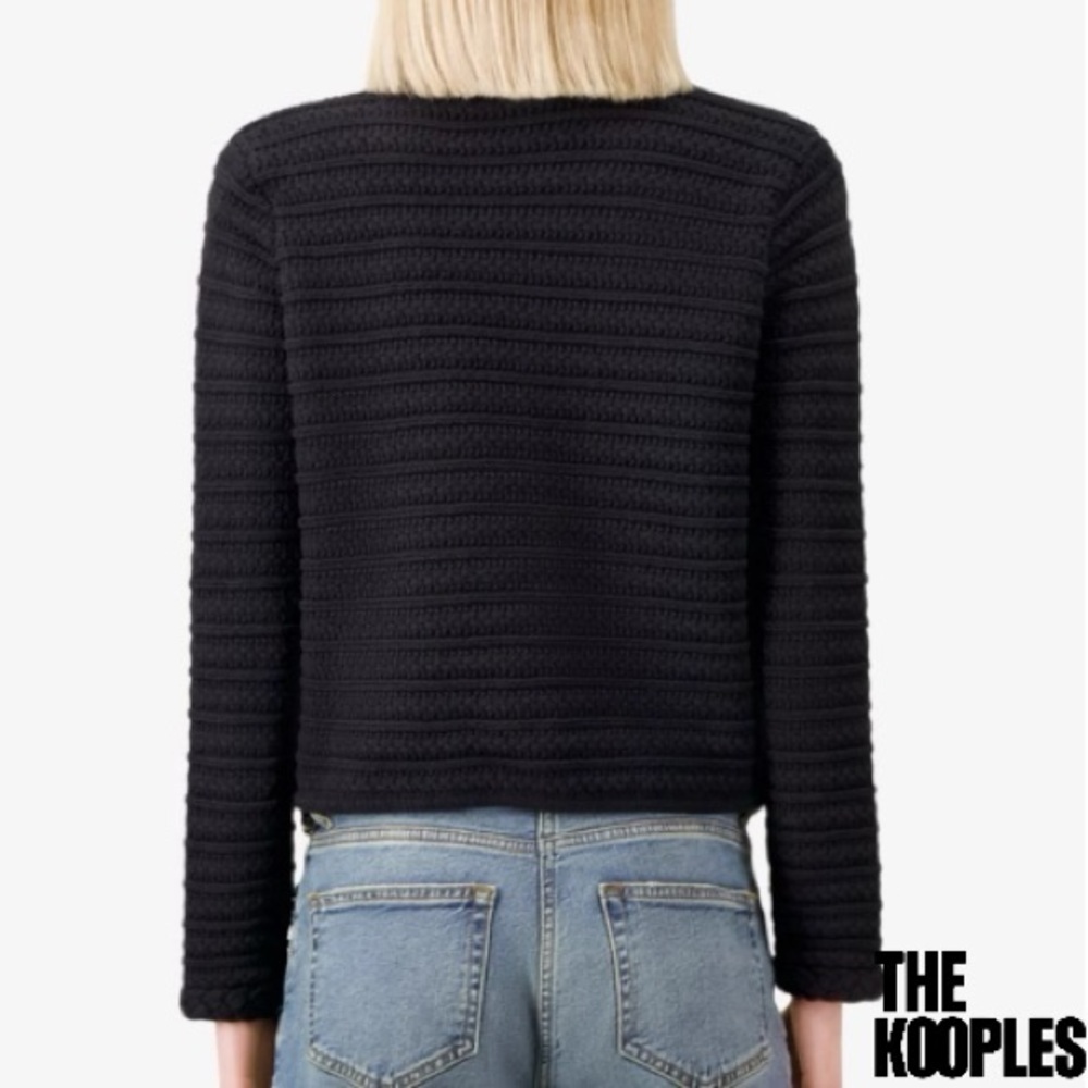 The Kooples **NWT** Round-Neck Long-Sleeve Ribbed Knitted Cardigan - Picture 11 of 13